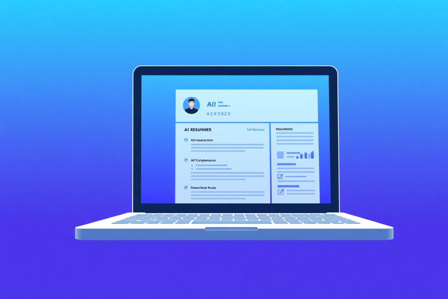 AI-generated resume on a laptop screen for the 2026 US job market