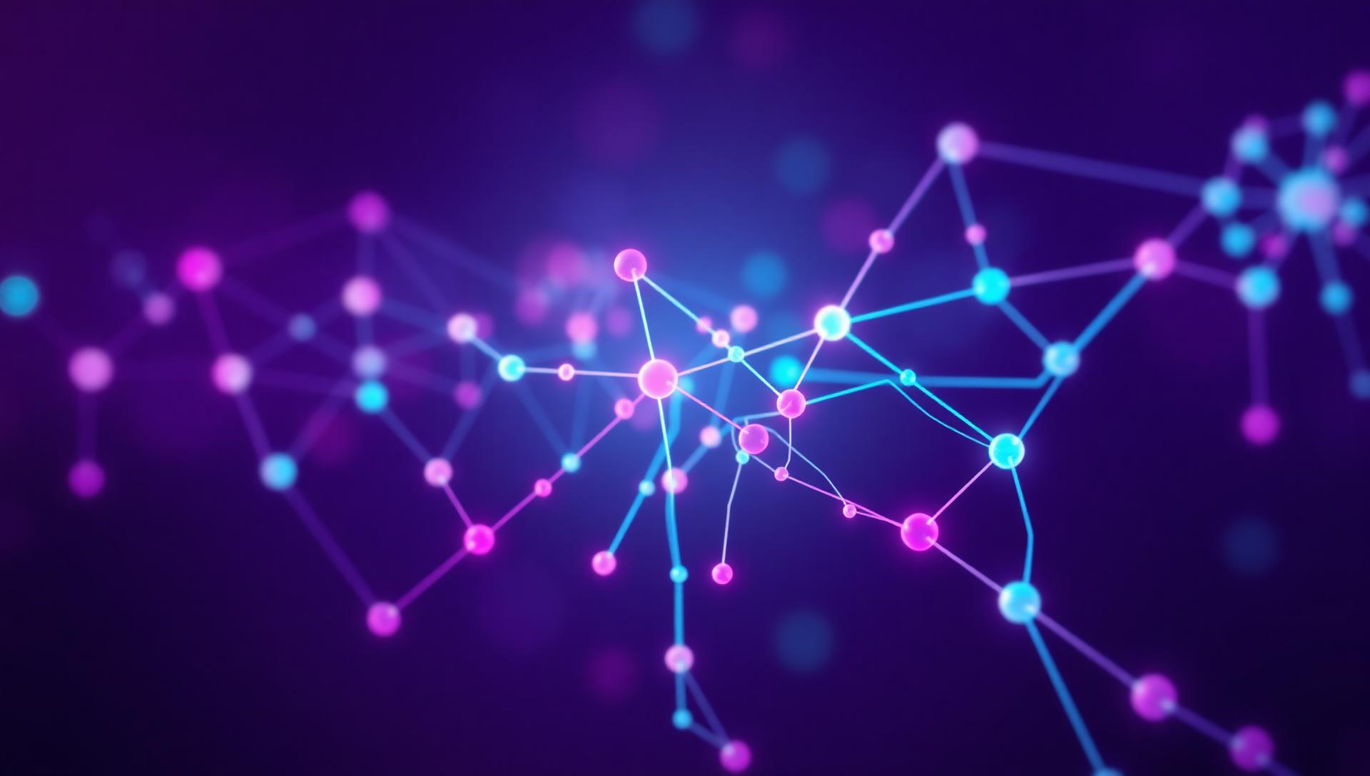 Glowing neural network nodes representing AI